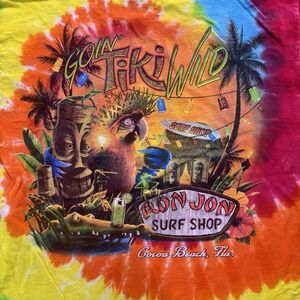 Ron Jon Surf Shop Cocoa Beach FL Short Sleeve Tie Dye T Shirt Medium 100% Cotton